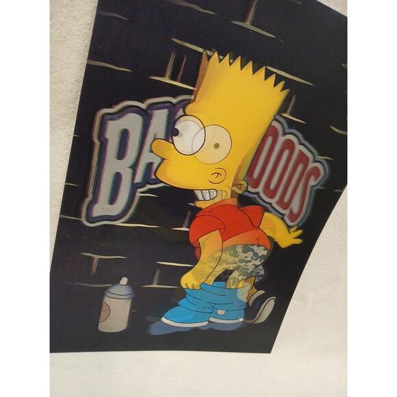 Bart Simpson 3D Movement backwoods Holographic Poster Shorts On/Off But Vintage - Picture 8 of 16